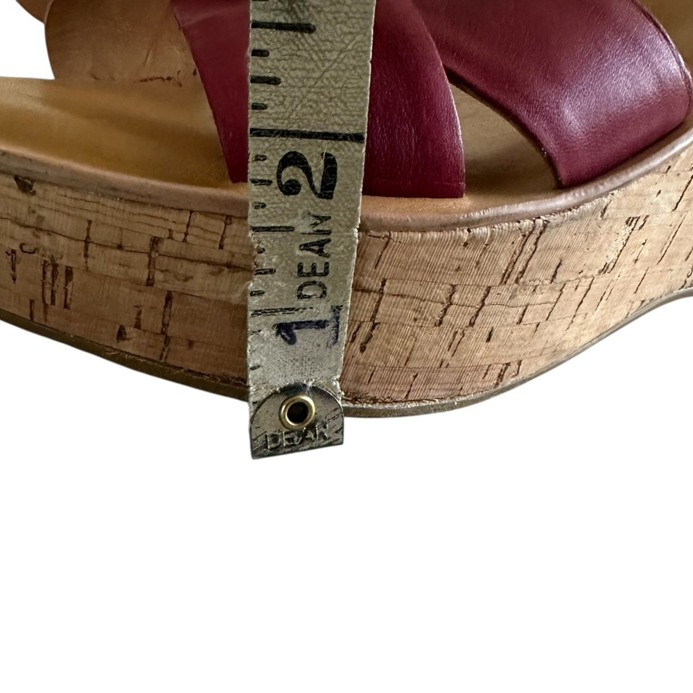 Kork-Ease Women's Pink/Berry Leather Cork Platform Sandals - Picture 14 of 15